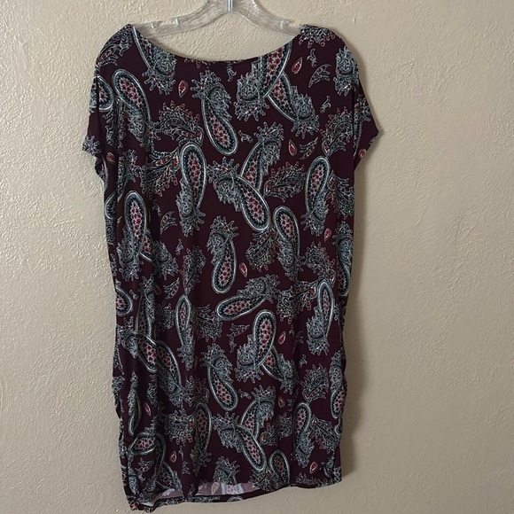 Lane Bryant Plus Size Top, Burgundy Paisley Short Sleeve 26/28 4X Womens - Picture 6 of 6